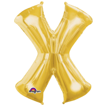 Letter X SuperShape Gold Foil Balloon 34"