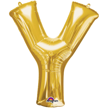 Letter Y SuperShape Gold Foil Balloon 34"