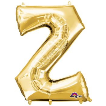 Letter Z SuperShape Gold Foil Balloon 34"