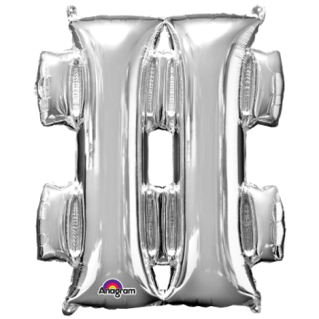 Symbol # SuperShape Silver Foil Balloon 34"