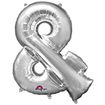 Symbol & SuperShape Silver Foil Balloon 34"