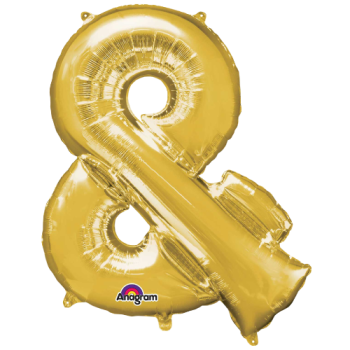 Symbol & SuperShape Gold Foil Balloon 34"