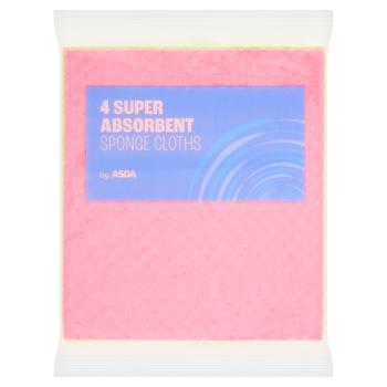 Asda 4 Super Absorbent Sponge Cloths