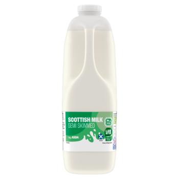 Asda Scottish Milk Semi Skimmed 2 Pints 1136ml