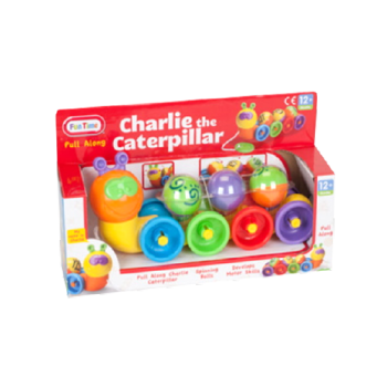 Fun Time Charlie the Caterpillar Pull Along Toy 12+ Months 