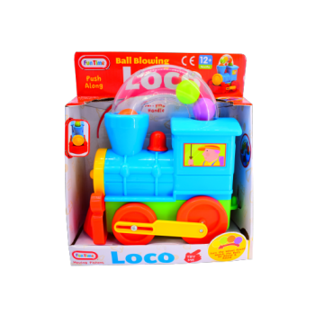 Fun Time Loco Ball Blowing Push Along Toy 12+ Months 