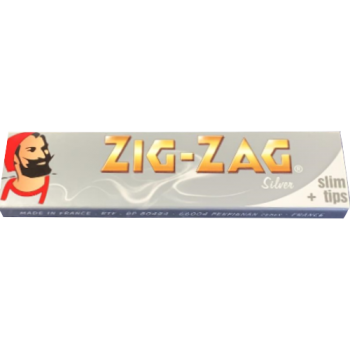 Zig-Zag Silver Slim + Tips Cigarette Papers  