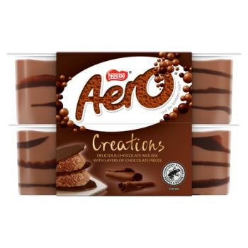 Aero Creations Delicious Chocolate Mousse with Layers of Chocolate Pieces 4 x 57g (228g)