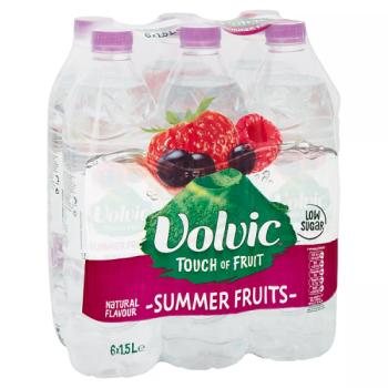 Volvic Touch of Fruit Low Sugar Summer Fruits Natural Flavoured Water 6 x 1.5L
