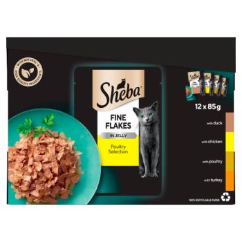 Sheba Fine Flakes Poultry Selection in Jelly 12 x 85g