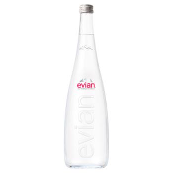 evian Still Natural Mineral Water Glass Bottle 750ml