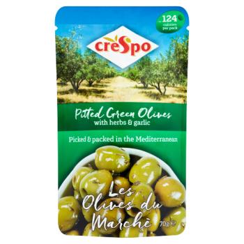 Crespo Pitted Green Olives With Herbs & Garlic 70g