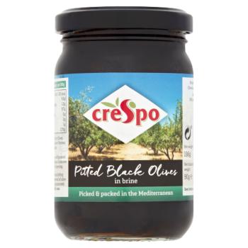 Crespo Pitted Black Olives in Brine 198g