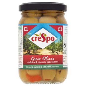 Crespo Green Olives Stuffed With Pimento Paste 198g