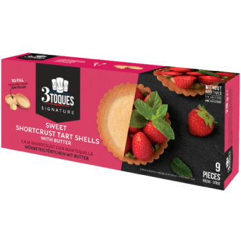 3 Toques Signature Sweet Shortcrust Tart Shells with Butter 9 Pieces 216g