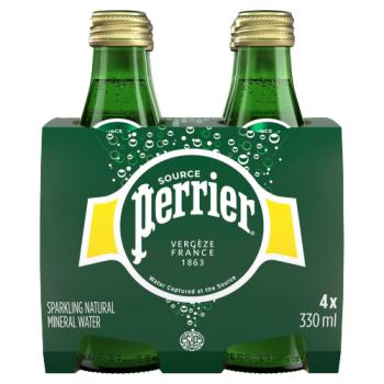 Perrier Source Carbonated Natural Mineral Water 4 x 330ml