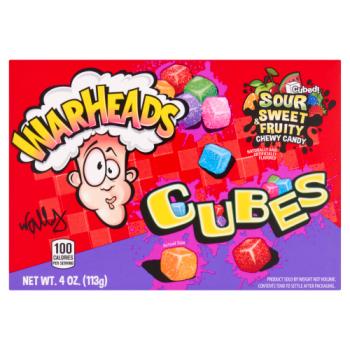 Warheads Cubes Sour Sweet & Fruity Chewy Candy 113g