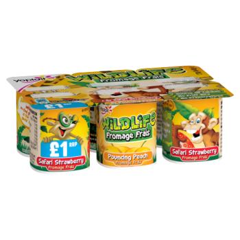 Wildlife Kids Strawberry & Peach Yoghurt Pots 6 x 45g