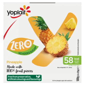 Yoplait Fat Free Pineapple Yogurt with Sweeteners 4 x 125g (500g)