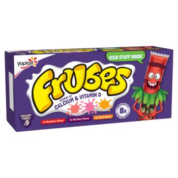 Frubes Kids Strawberry, Red Berry & Peach Flavour Yoghurt Tubes 9 x 37g