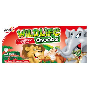 Wildlife Choobs Strawberry Flavour Yogurt Tubes 6 x 37g