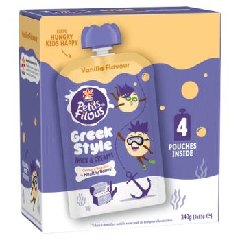 Yoplait Petits Filous Greek Style Vanilla Flavour 340g (4 x 85g)