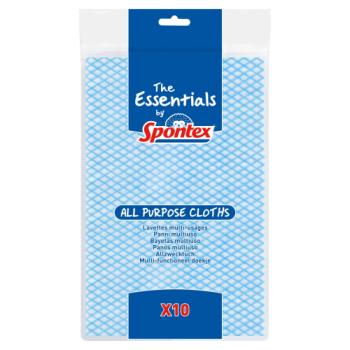 The Essentials by Spontex 10 All Purpose Cloths, 52 x 34cm