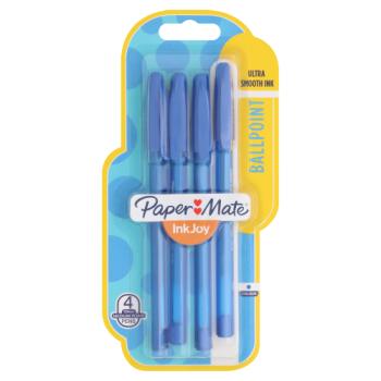 Paper Mate InkJoy 100 Ballpoint Pens Medium Point Blue 4 Count