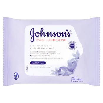 JOHNSON'S® Make-Up Be Gone 5-in-1 Pampering Cleansing Wipes 25 Wipes