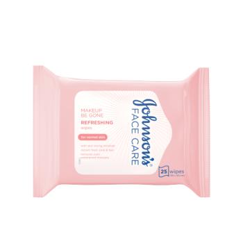 JOHNSON'S Make-Up Be Gone 5-in-1 Refreshing Wipes, 25 Wipes