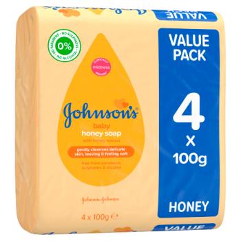 JOHNSON'S® Baby Honey Soap 4 x 100g