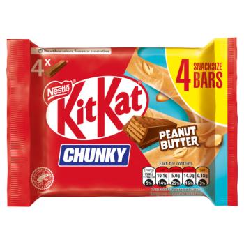 KitKat Chunky Peanut Butter Snacksize Bars 4 x 34g (136g)