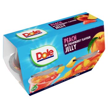 Dole Peach in Strawberry Flavour Jelly 4 x 123g (492g)