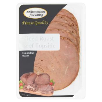 Delicatessen Fine Eating Sliced Roast Beef Topside 100g