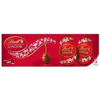 Lindt Lindor Filled Milk Chocolate Easter Eggs 5 x 18g