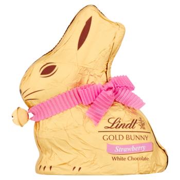 Lindt Gold Bunny Strawberry White Chocolate 100g