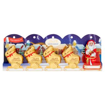 Lindt Santa Sleigh Christmas Milk Chocolate 5 x 50g