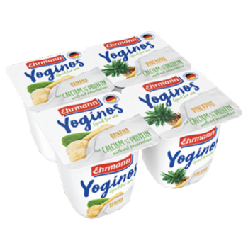 Ehrmann Yoginos Banana & Pineapple 4pk 