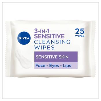 NIVEA 3-in-1 Sensitive Cleansing Wipes 25s