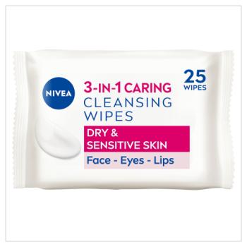 NIVEA NIVEA 3-in-1 Caring Cleansing Wipes 25s 25ST