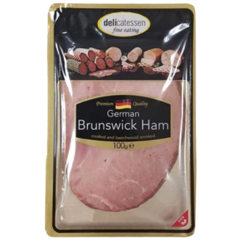 Delicatessen Fine Eating German Brunswick Sliced Ham 100g 