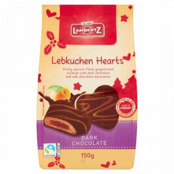 Lambertz Lebkuchen Hearts Dark Chocolate 150g
