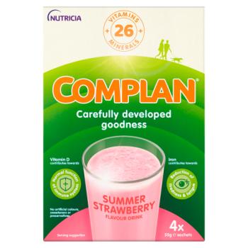 Complan Summer Strawberry Flavour Drink 4 x 55g