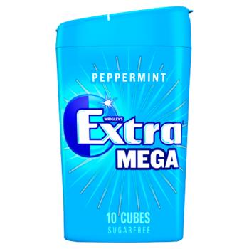 Extra Mega Peppermint Chewing Gum Sugar Free Small Bottle 10 Cubes