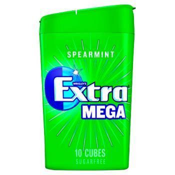 Extra Mega Spearmint Chewing Gum Sugar Free 10 Cubes