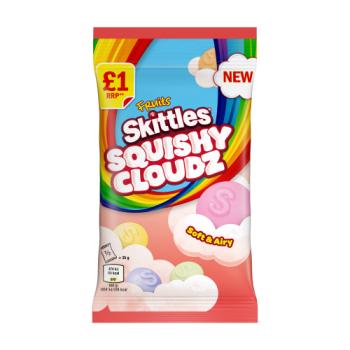Skittles Squishy Cloudz Chewy Sweets Fruit Flavoured Sweets Treat Bag £1 PMP 70g