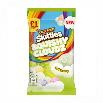 Skittles Squishy Cloudz Sour Sweets Fruit Flavoured Sweets Treat Bag 70g PMP £1