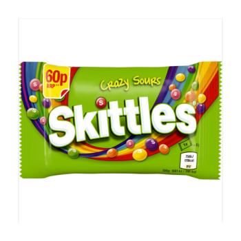Skittles Vegan Chewy Crazy Sour Sweets Fruit Flavoured Bag £0.60 PMP 45g