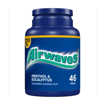Airwaves Menthol & Eucalyptus Sugarfree Chewing Gum £2.25 PMP Bottle 46 Pieces