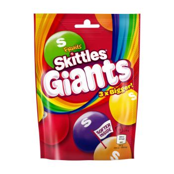 Skittles Giants Vegan Chewy Sweets Fruit Flavoured Pouch Bag 132g